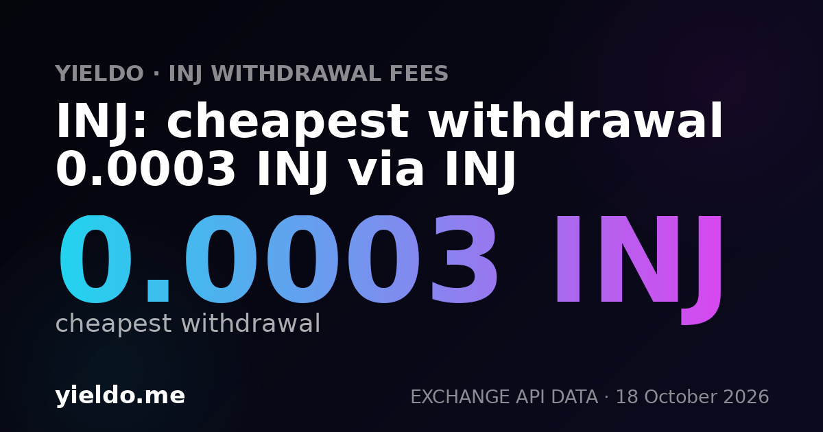 INJ: cheapest withdrawal 0.0003 INJ via INJ