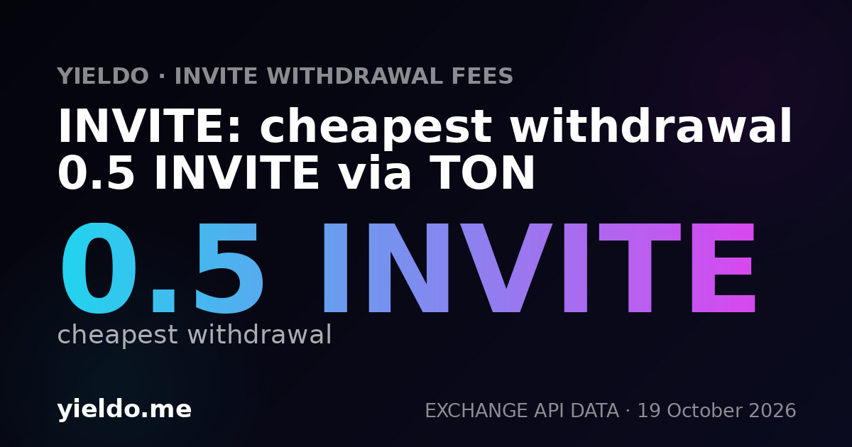 INVITE: cheapest withdrawal 0.5 INVITE via TON
