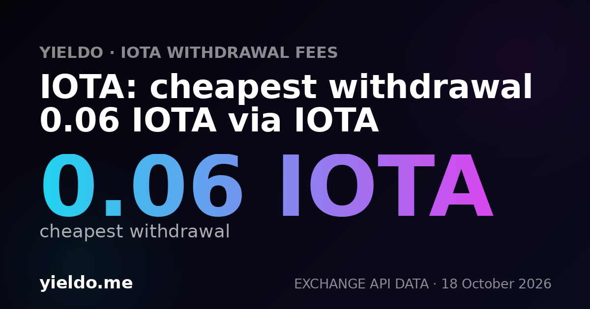 IOTA: cheapest withdrawal 0.06 IOTA via IOTA