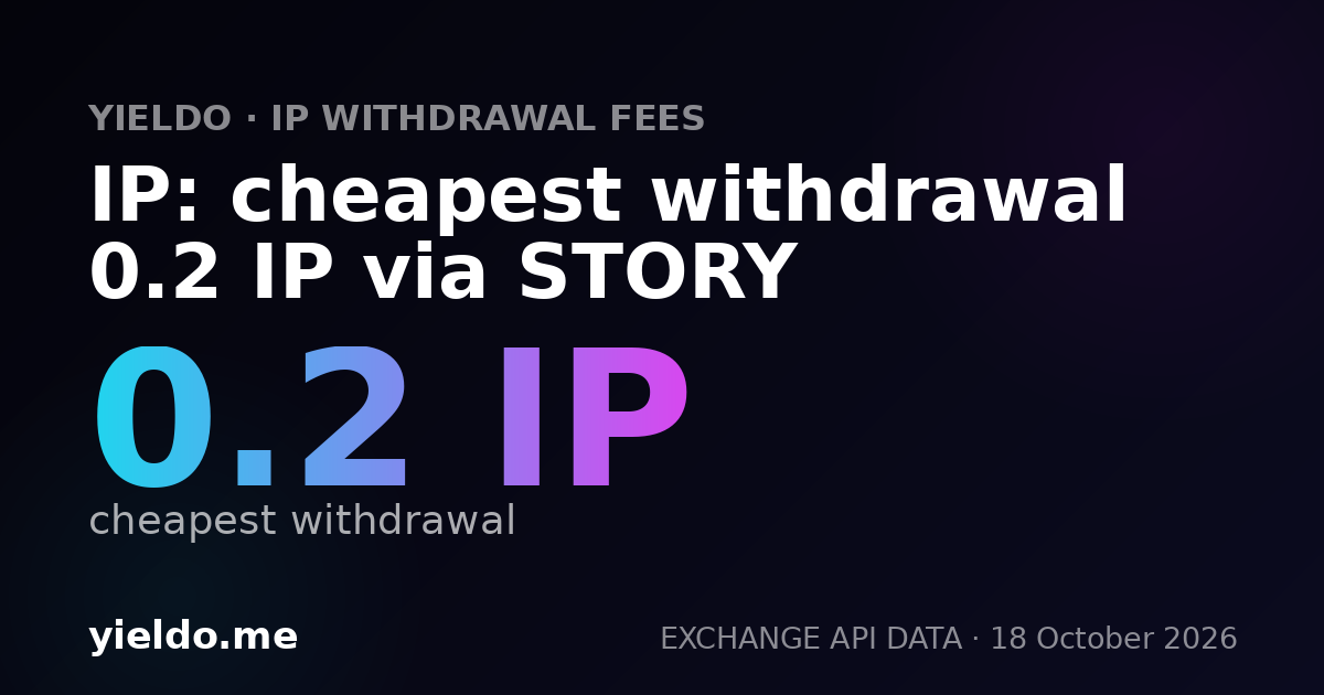IP: cheapest withdrawal 0.2 IP via STORY