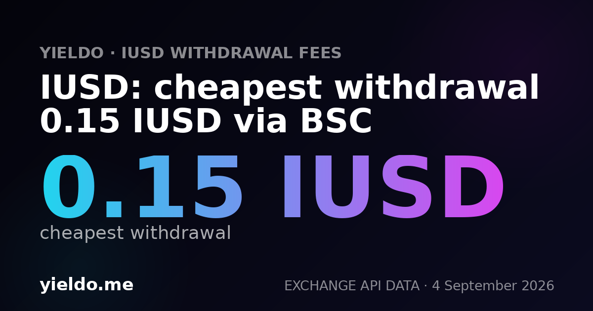 IUSD: cheapest withdrawal 0.15 IUSD via BSC