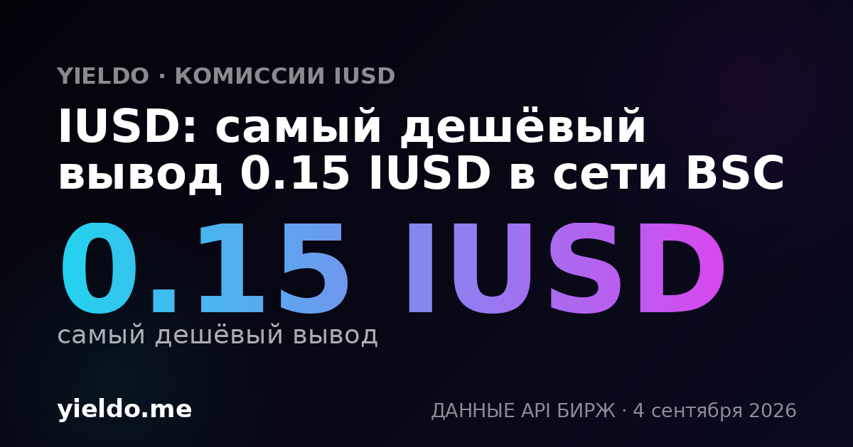 IUSD: самый дешёвый вывод 0.15 IUSD в сети BSC