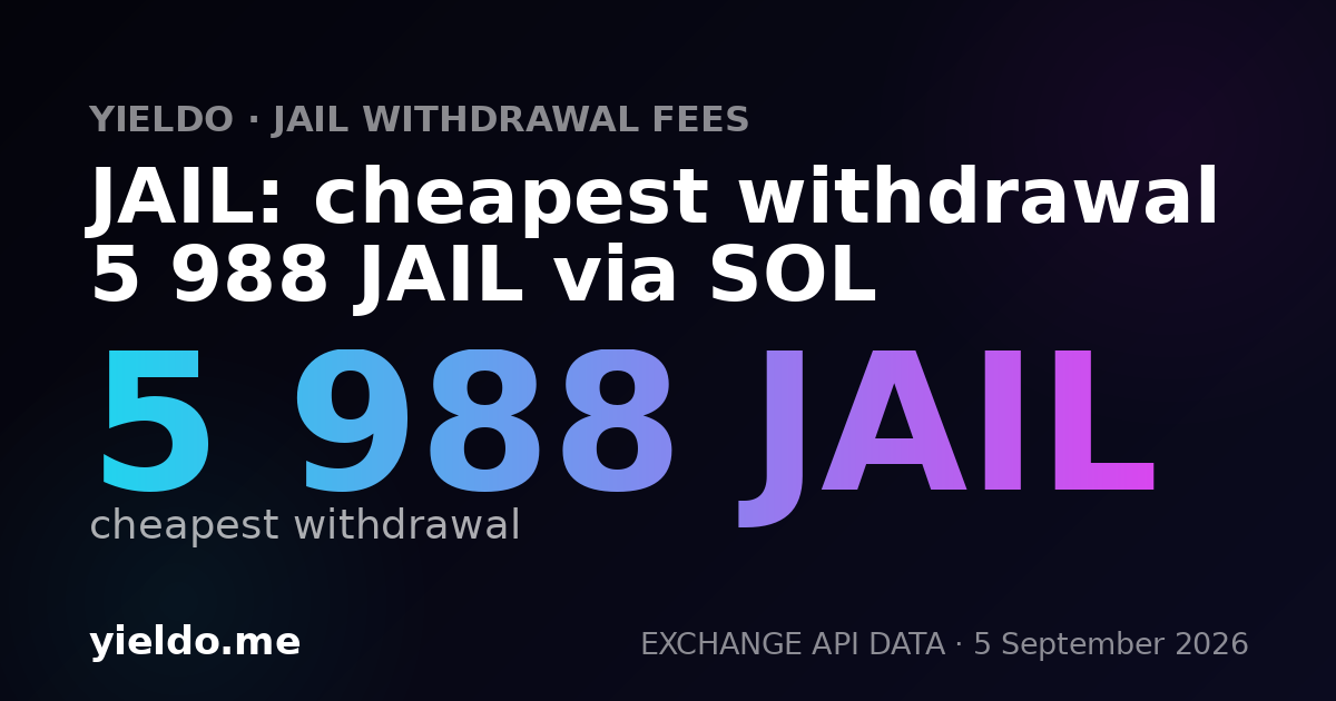 JAIL: cheapest withdrawal 5 988 JAIL via SOL