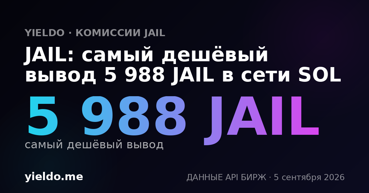 JAIL: самый дешёвый вывод 5 988 JAIL в сети SOL