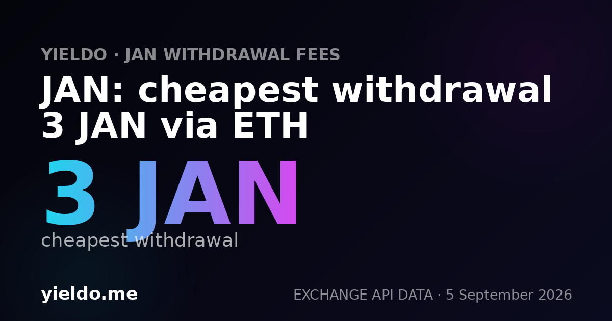JAN: cheapest withdrawal 3 JAN via ETH