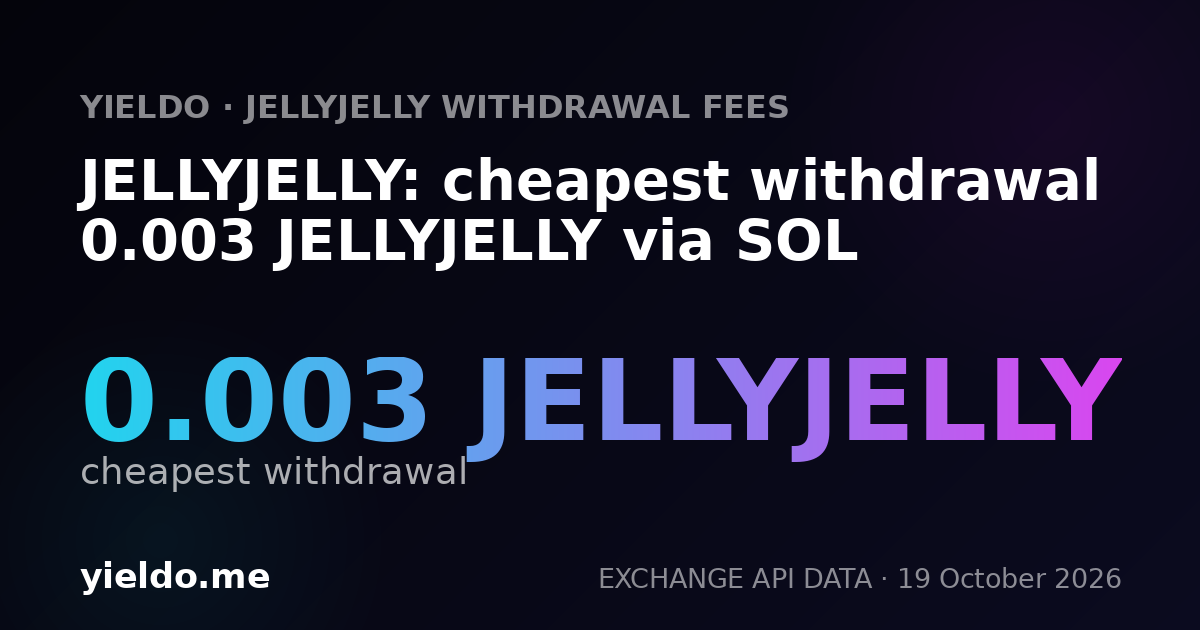 JELLYJELLY: cheapest withdrawal 0.003 JELLYJELLY via SOL