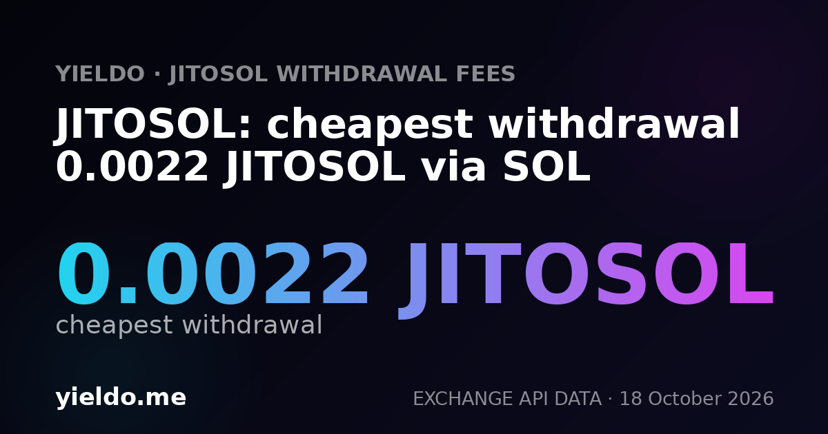 JITOSOL: cheapest withdrawal 0.0022 JITOSOL via SOL