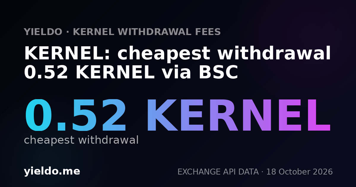 KERNEL: cheapest withdrawal 0.52 KERNEL via BSC