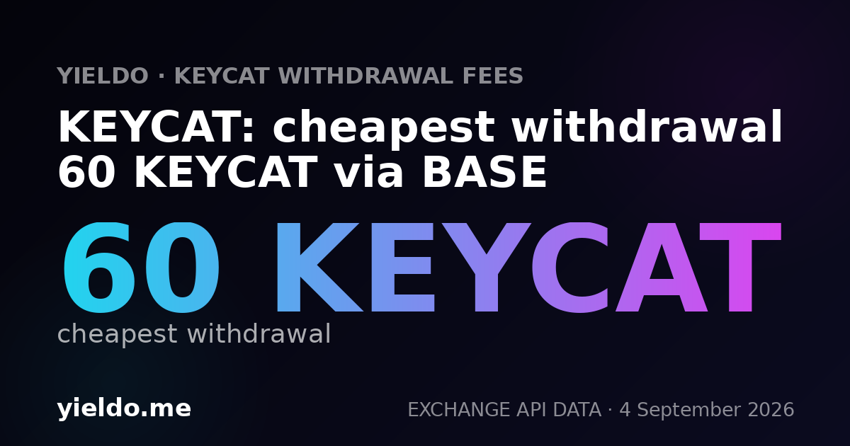 KEYCAT: cheapest withdrawal 60 KEYCAT via BASE