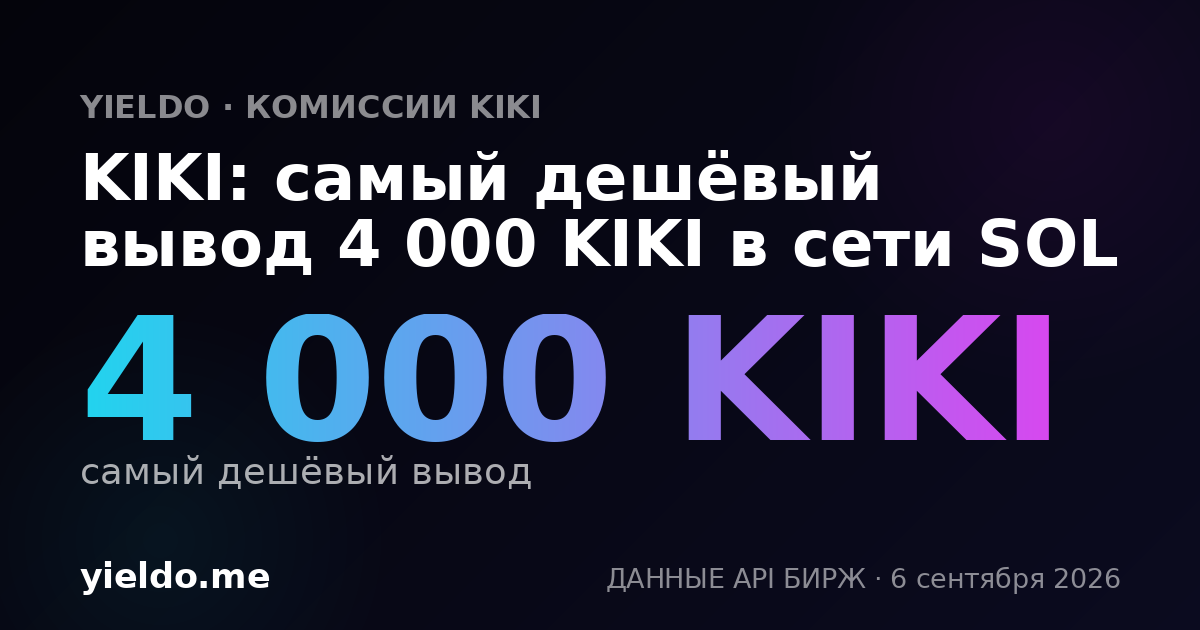 KIKI: самый дешёвый вывод 4 000 KIKI в сети SOL