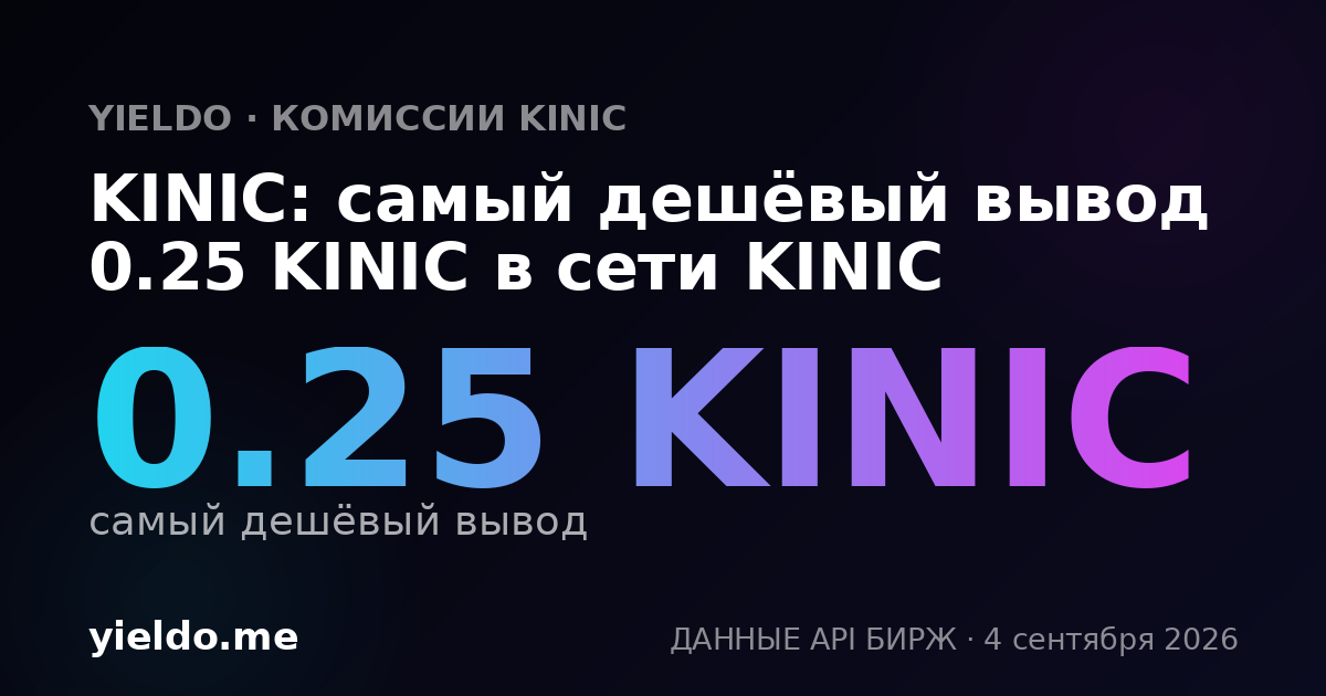 KINIC: самый дешёвый вывод 0.25 KINIC в сети KINIC