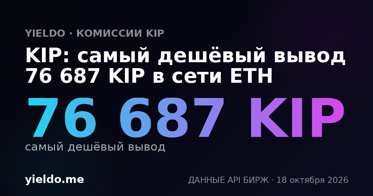 KIP: самый дешёвый вывод 76 687 KIP в сети ETH