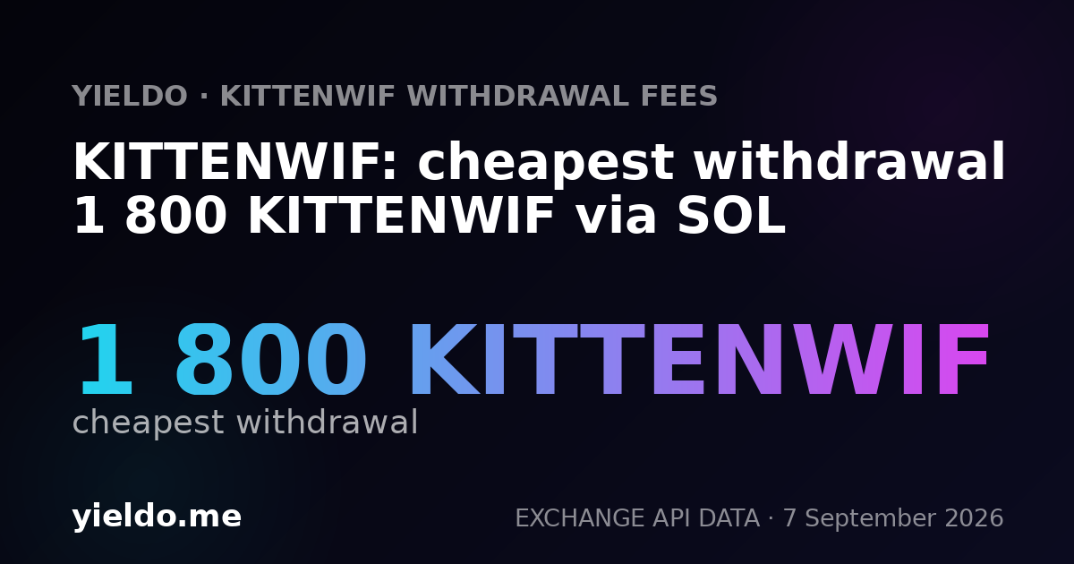 KITTENWIF: cheapest withdrawal 1 800 KITTENWIF via SOL