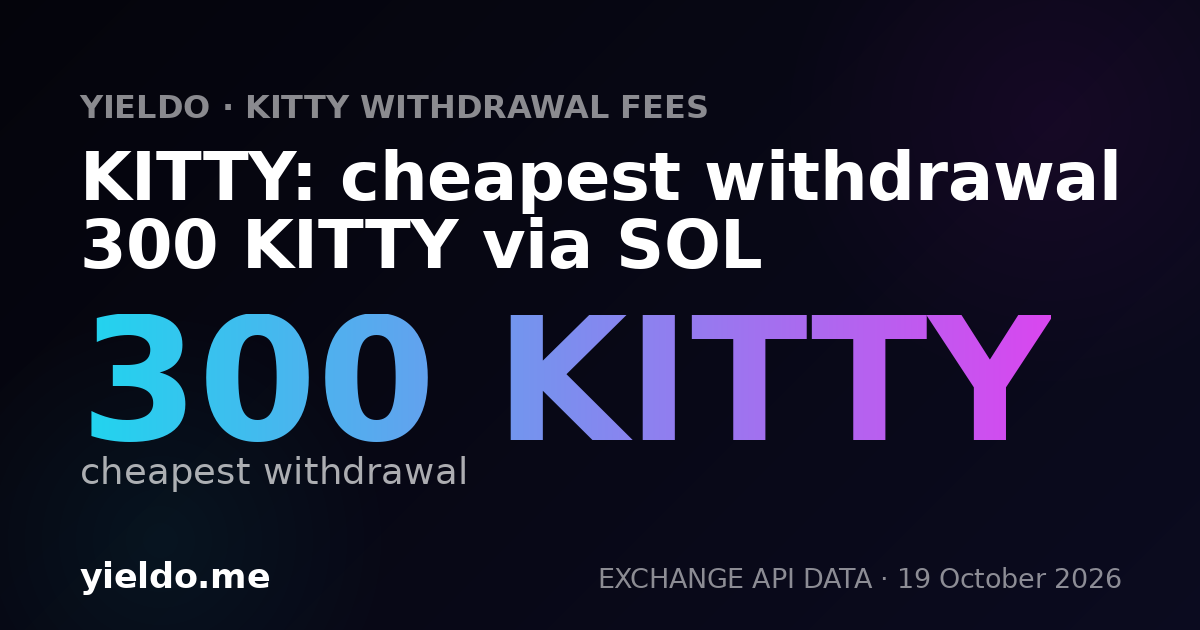 KITTY: cheapest withdrawal 300 KITTY via SOL