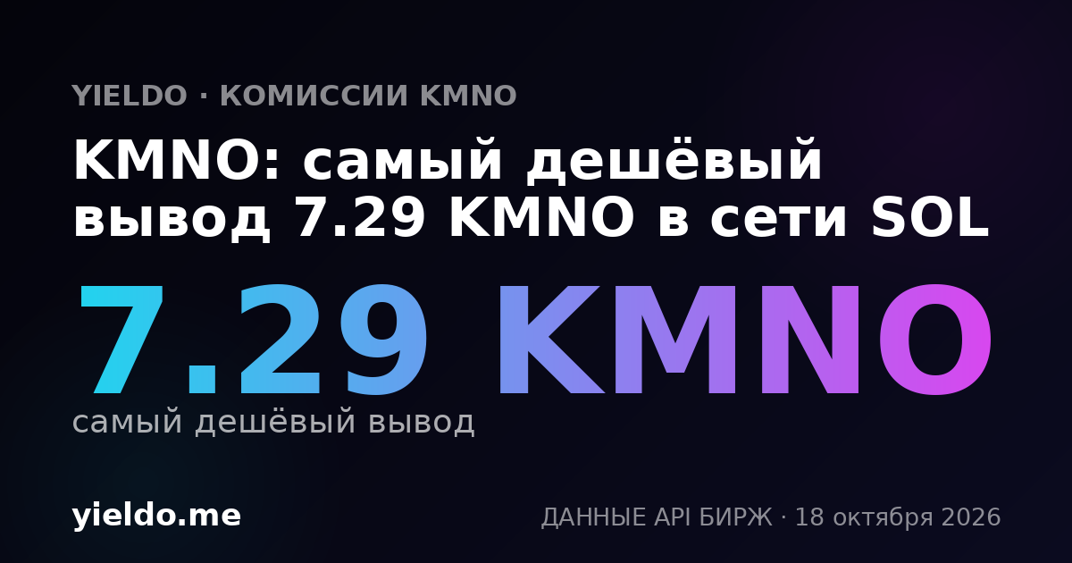 KMNO: самый дешёвый вывод 7.24 KMNO в сети SOL