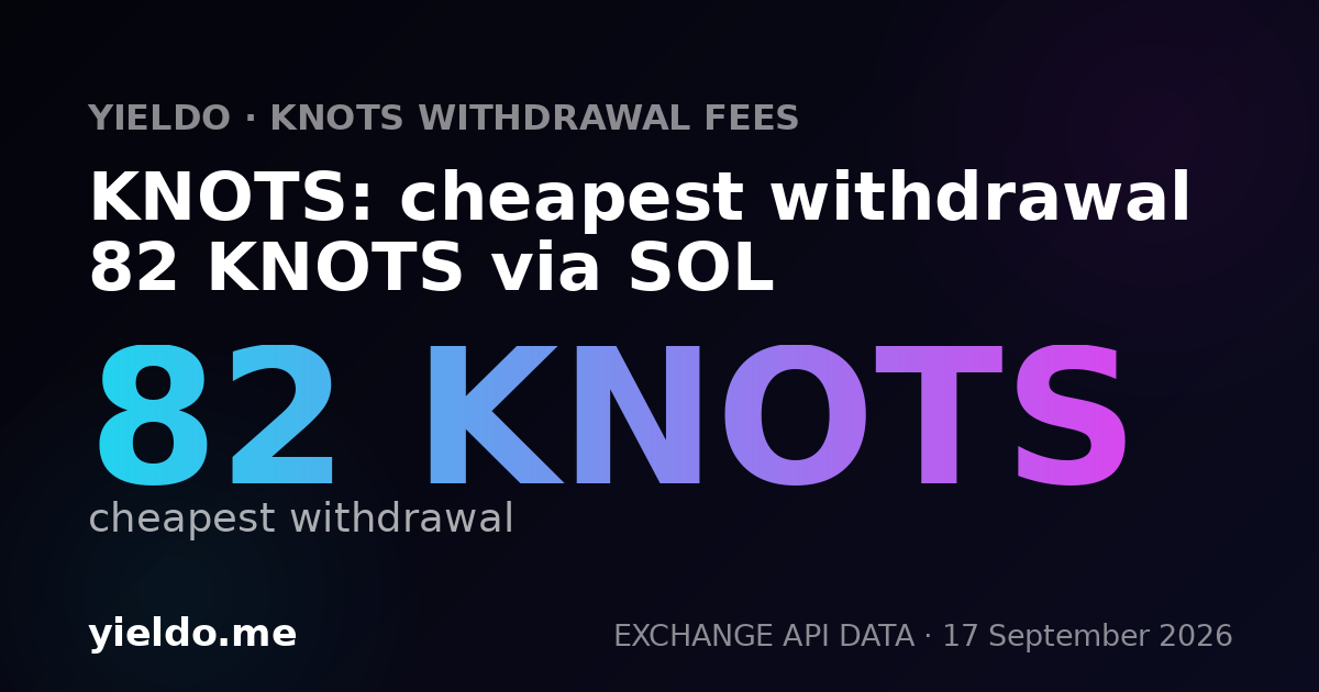 KNOTS: cheapest withdrawal 80 KNOTS via SOL
