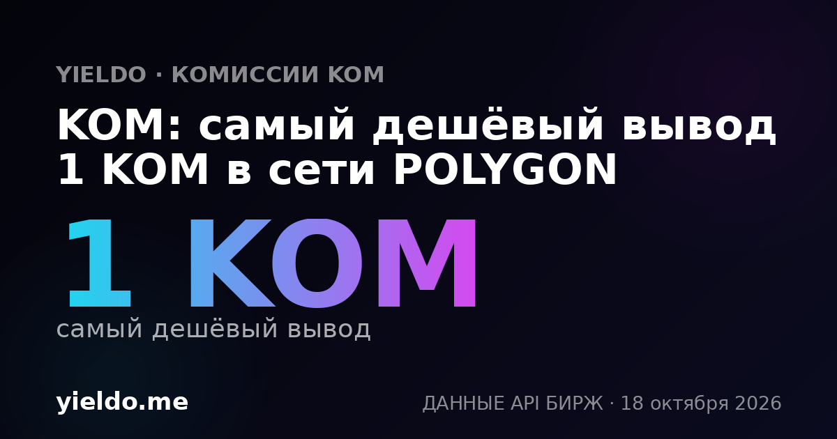 KOM: самый дешёвый вывод 1 KOM в сети POLYGON