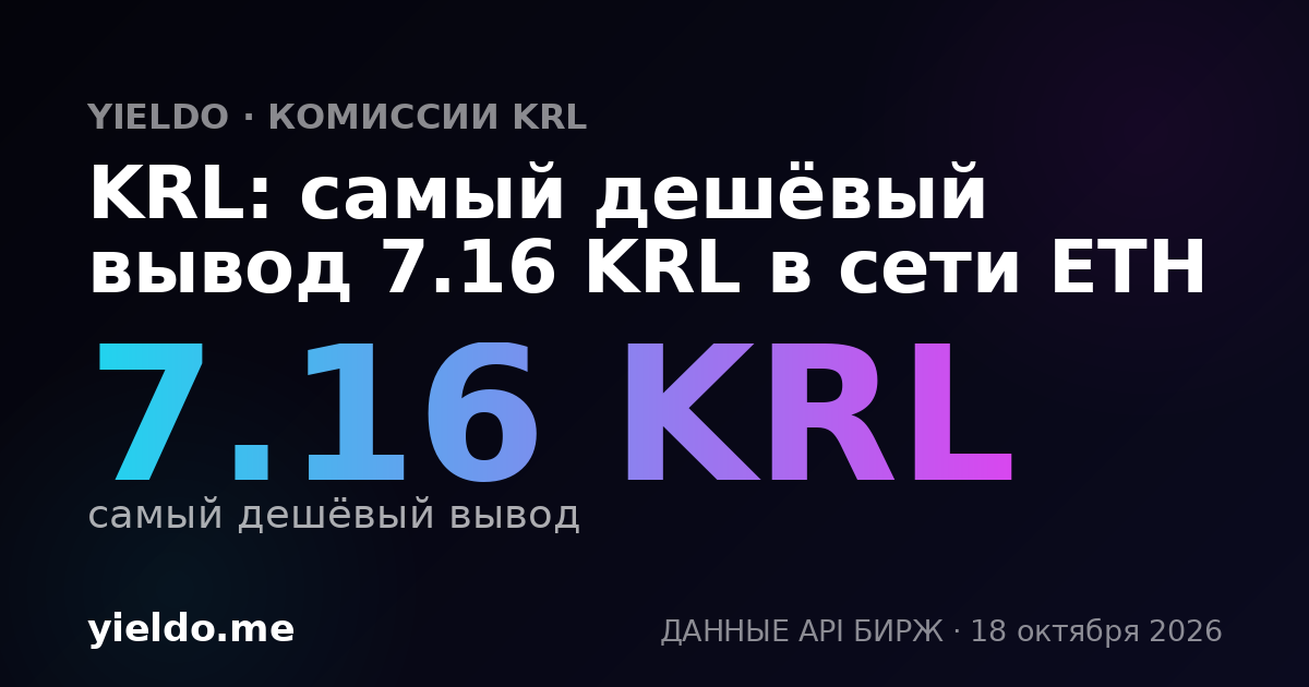 KRL: самый дешёвый вывод 7.16 KRL в сети ETH