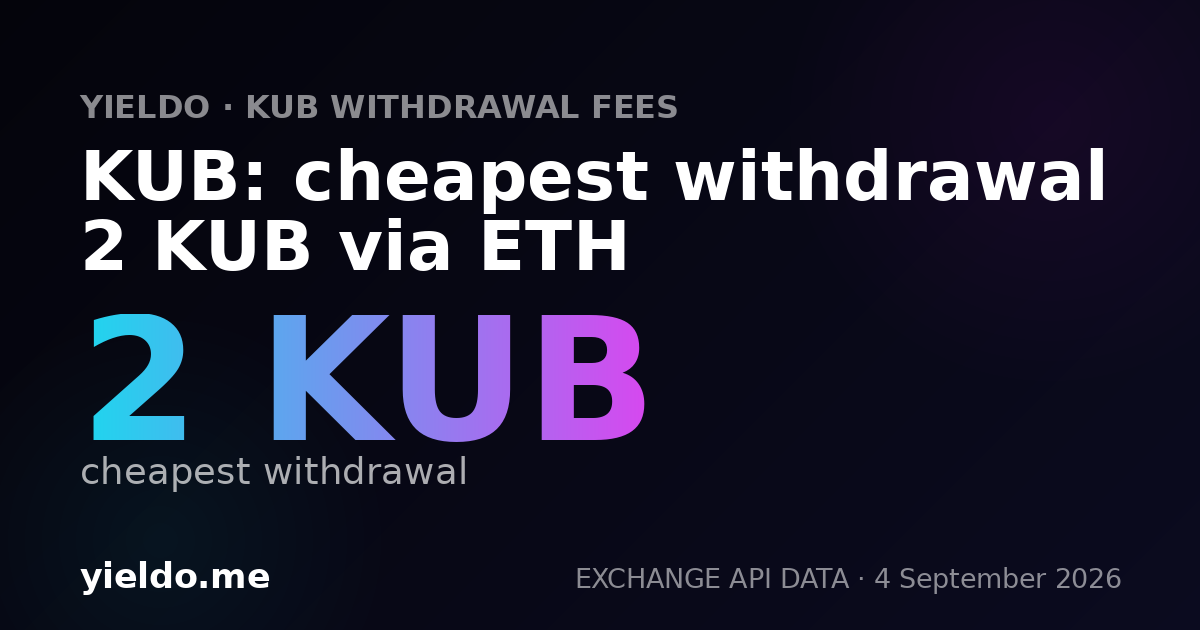 KUB: cheapest withdrawal 2 KUB via ETH