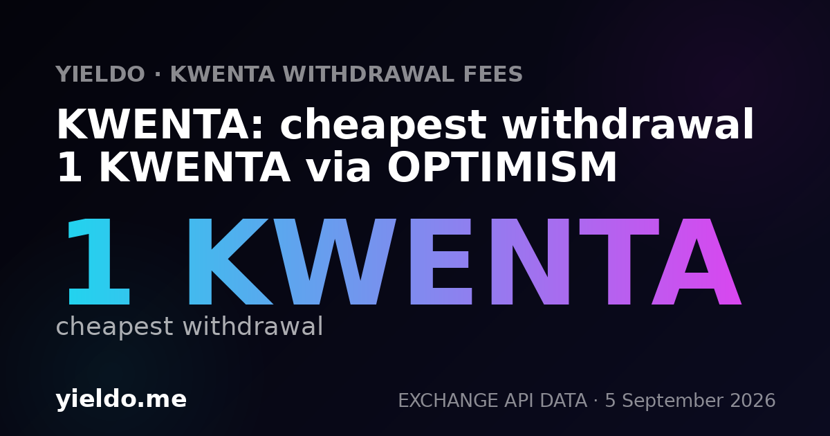 KWENTA: cheapest withdrawal 1 KWENTA via OPTIMISM
