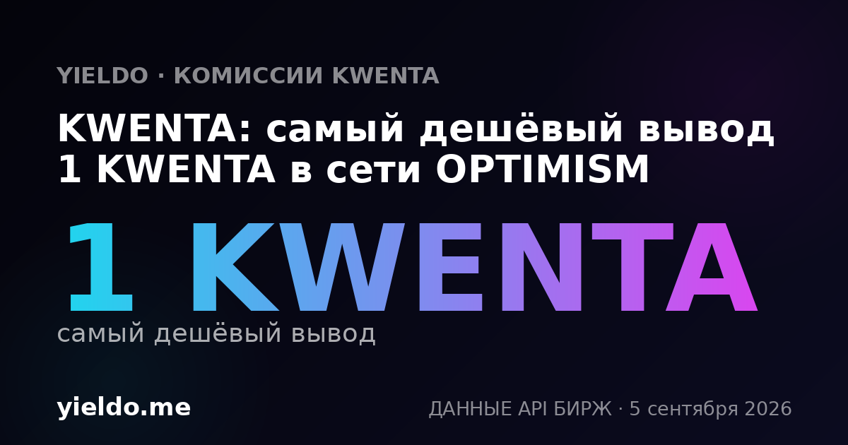 KWENTA: самый дешёвый вывод 1 KWENTA в сети OPTIMISM