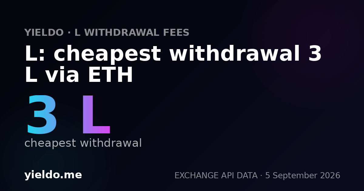 L: cheapest withdrawal 3 L via ETH