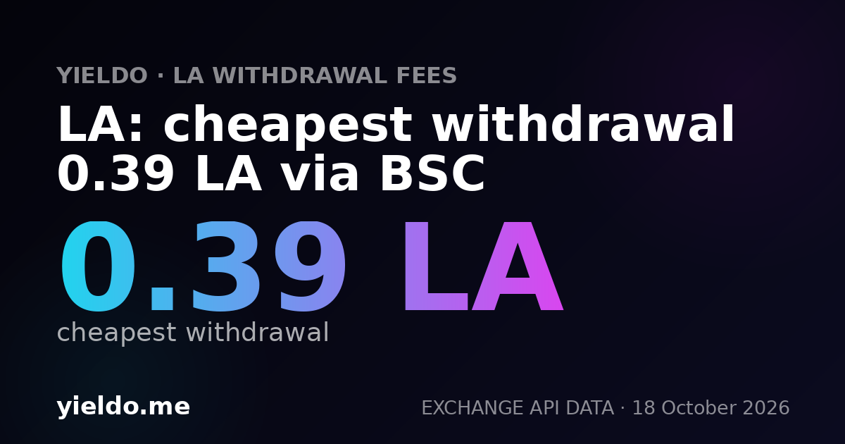 LA: cheapest withdrawal 0.39 LA via BSC