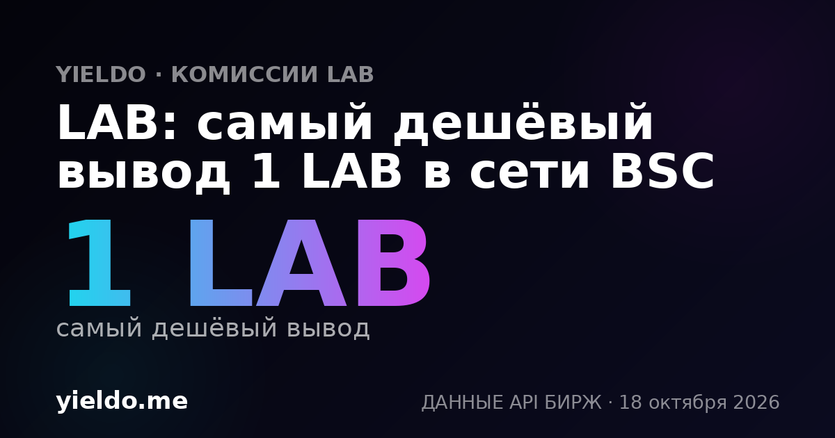 LAB: самый дешёвый вывод 1 LAB в сети BSC