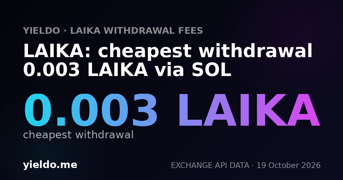 LAIKA: cheapest withdrawal 0.003 LAIKA via SOL