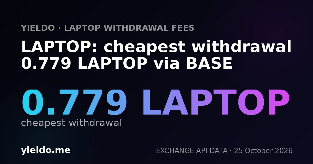 LAPTOP: cheapest withdrawal 0.779 LAPTOP via BASE