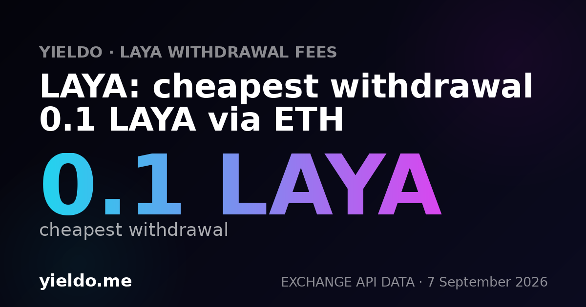 LAYA: cheapest withdrawal 0.1 LAYA via ETH