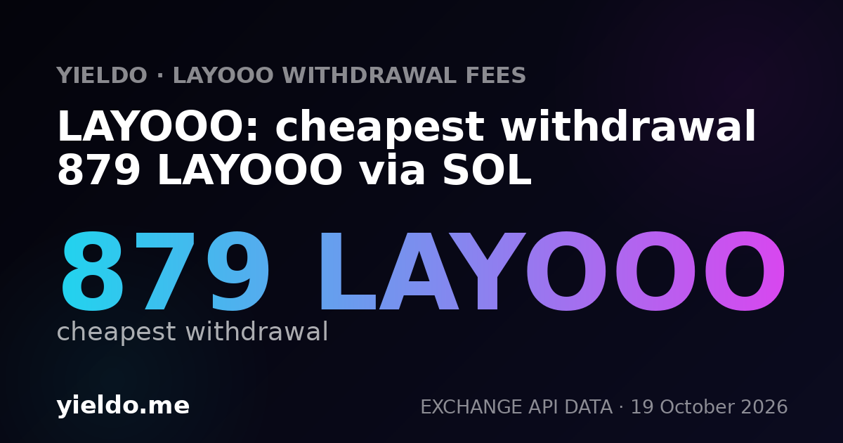 LAYOOO: cheapest withdrawal 879 LAYOOO via SOL