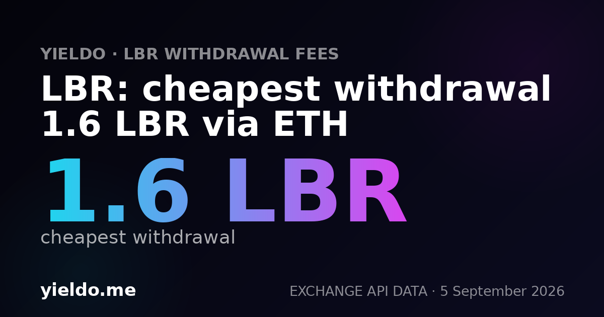 LBR: cheapest withdrawal 1.6 LBR via ETH