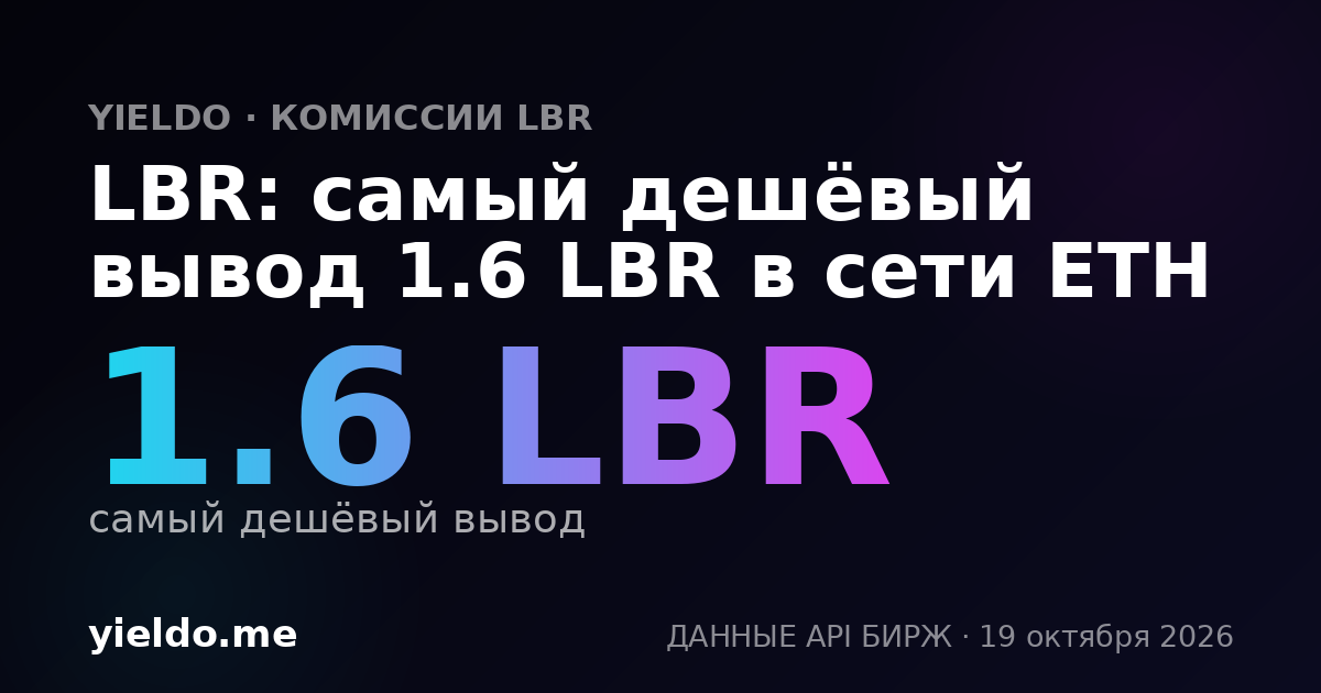 LBR: самый дешёвый вывод 1.6 LBR в сети ETH