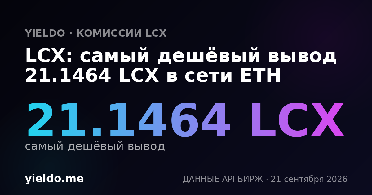 LCX: самый дешёвый вывод 20.50585 LCX в сети ETH
