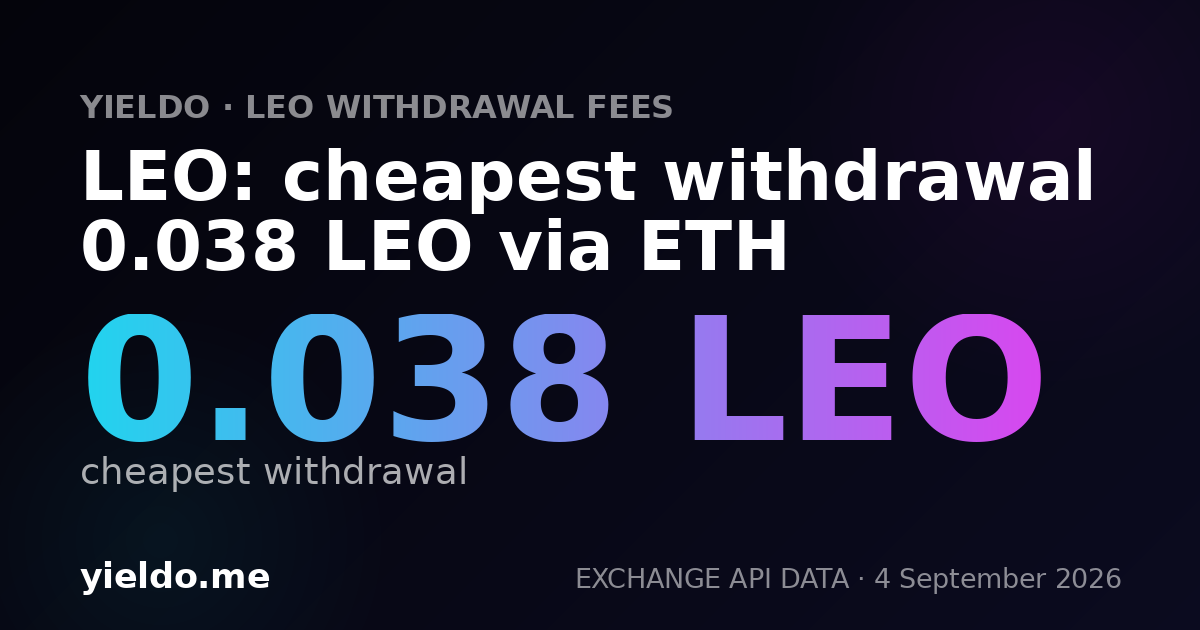LEO: cheapest withdrawal 0.037 LEO via ETH