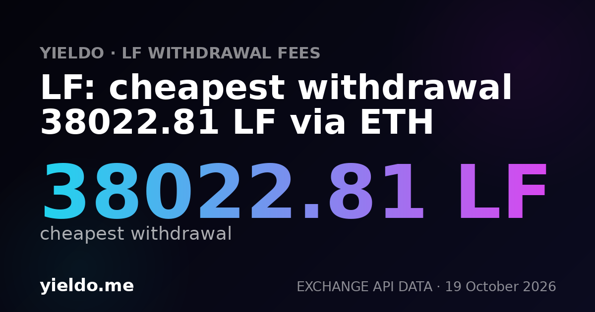 LF: cheapest withdrawal 38022.81 LF via ETH