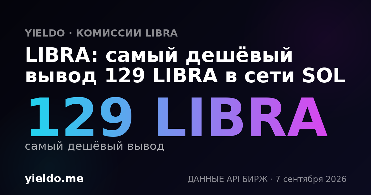 LIBRA: самый дешёвый вывод 129 LIBRA в сети SOL