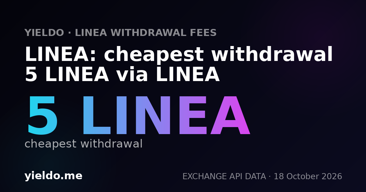 LINEA: cheapest withdrawal 5 LINEA via LINEA