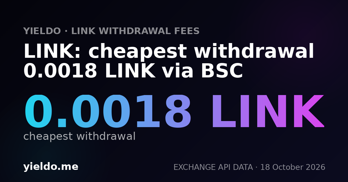 LINK: cheapest withdrawal 0.0018 LINK via BSC