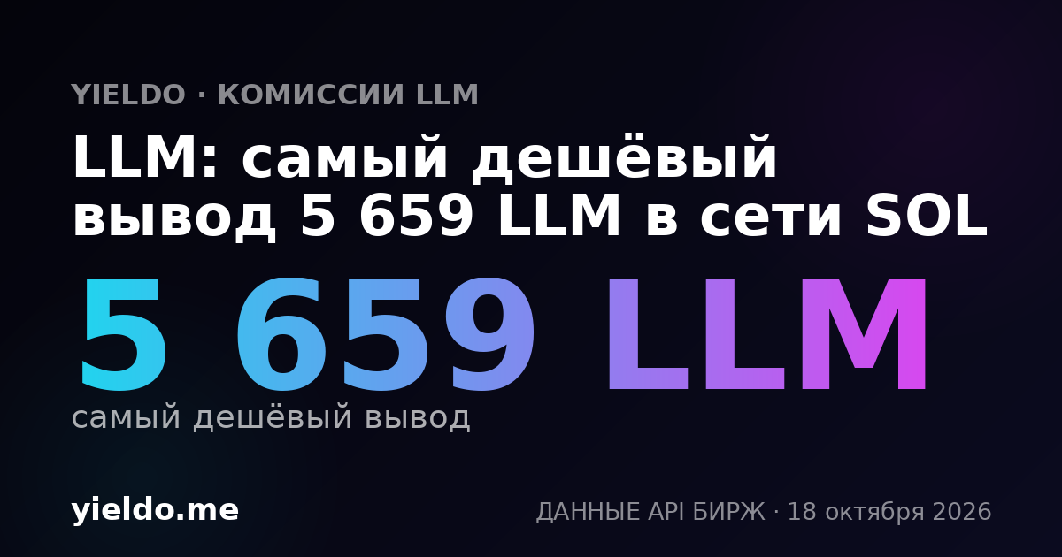LLM: самый дешёвый вывод 5 659 LLM в сети SOL