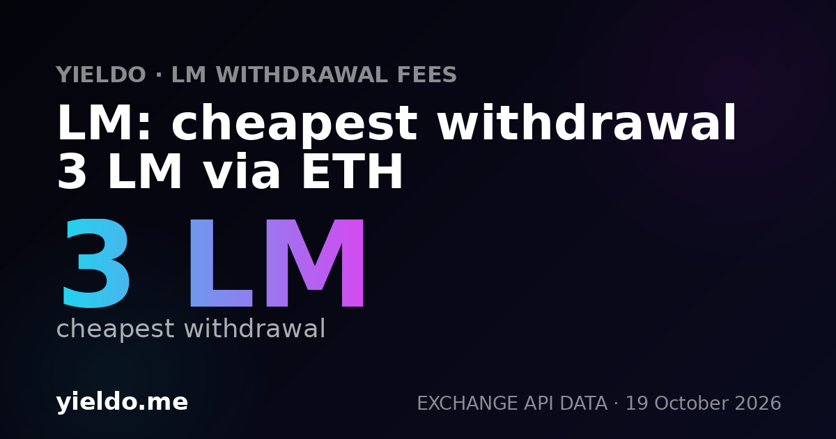 LM: cheapest withdrawal 3 LM via ETH