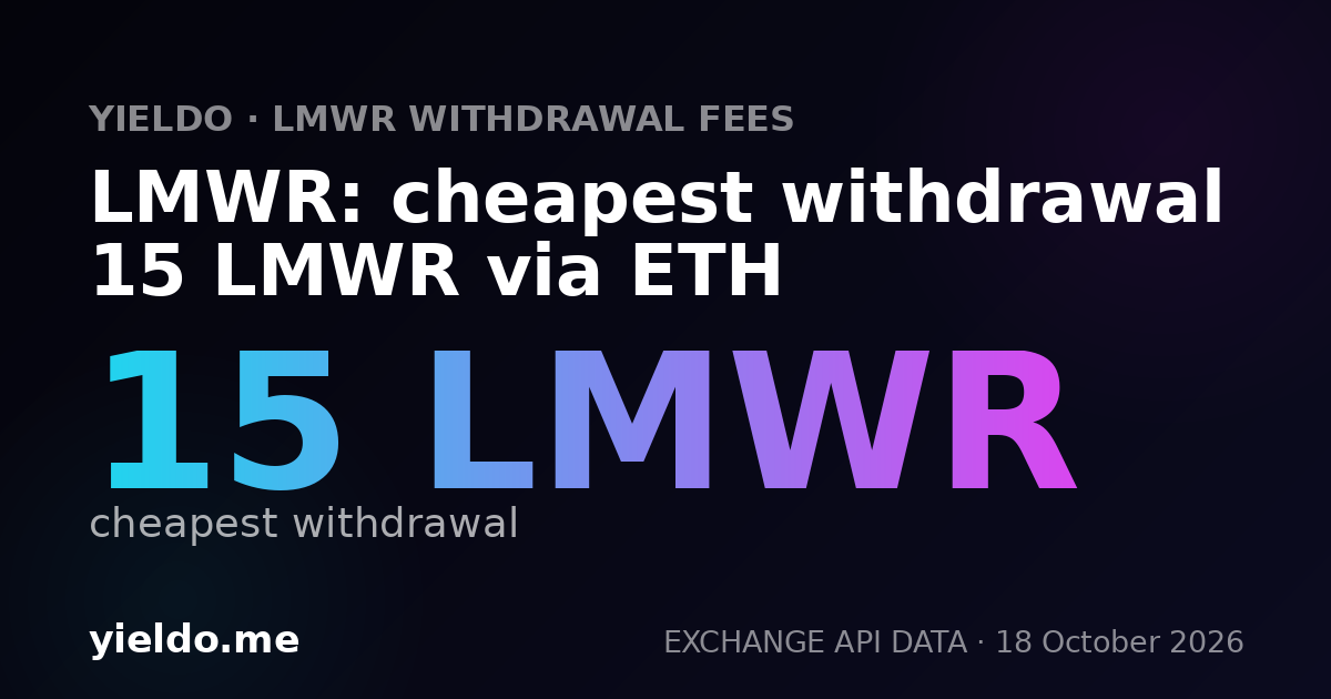 LMWR: cheapest withdrawal 15 LMWR via ETH