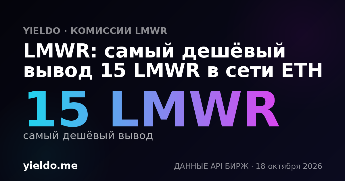 LMWR: самый дешёвый вывод 15 LMWR в сети ETH