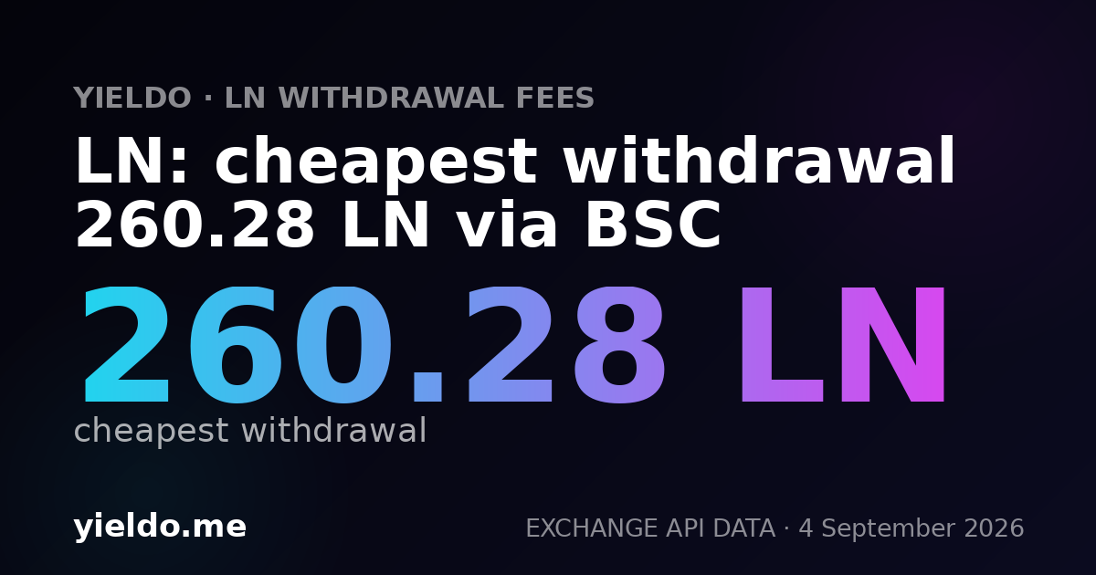 LN: cheapest withdrawal 260.28 LN via BSC