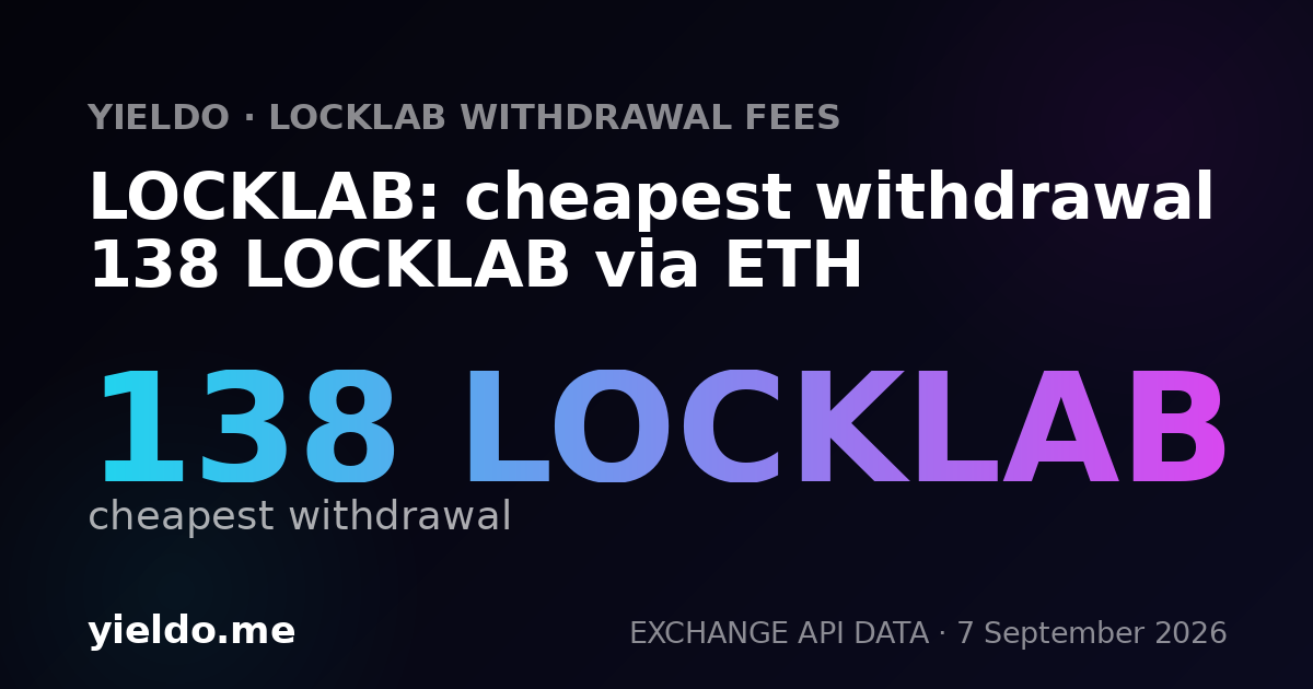 LOCKLAB: cheapest withdrawal 138 LOCKLAB via ETH