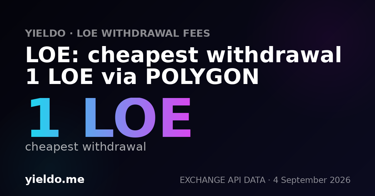 LOE: cheapest withdrawal 1 LOE via POLYGON