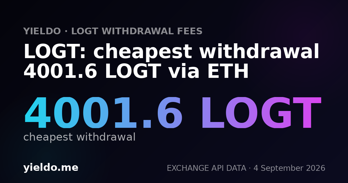 LOGT: cheapest withdrawal 4001.6 LOGT via ETH