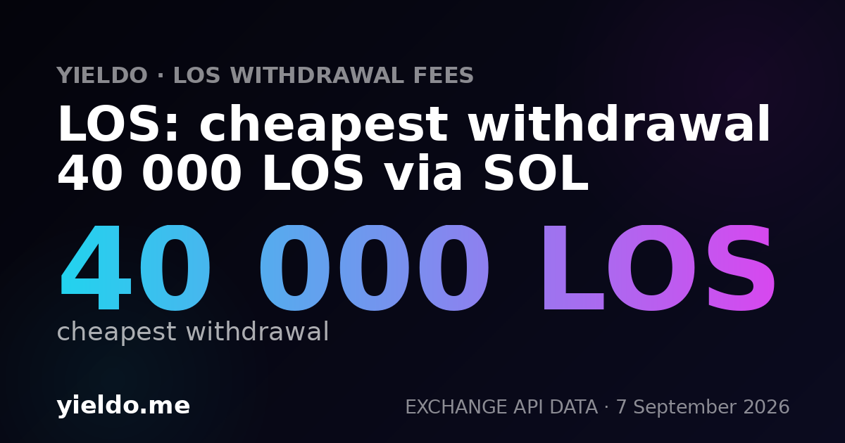 LOS: cheapest withdrawal 40 000 LOS via SOL