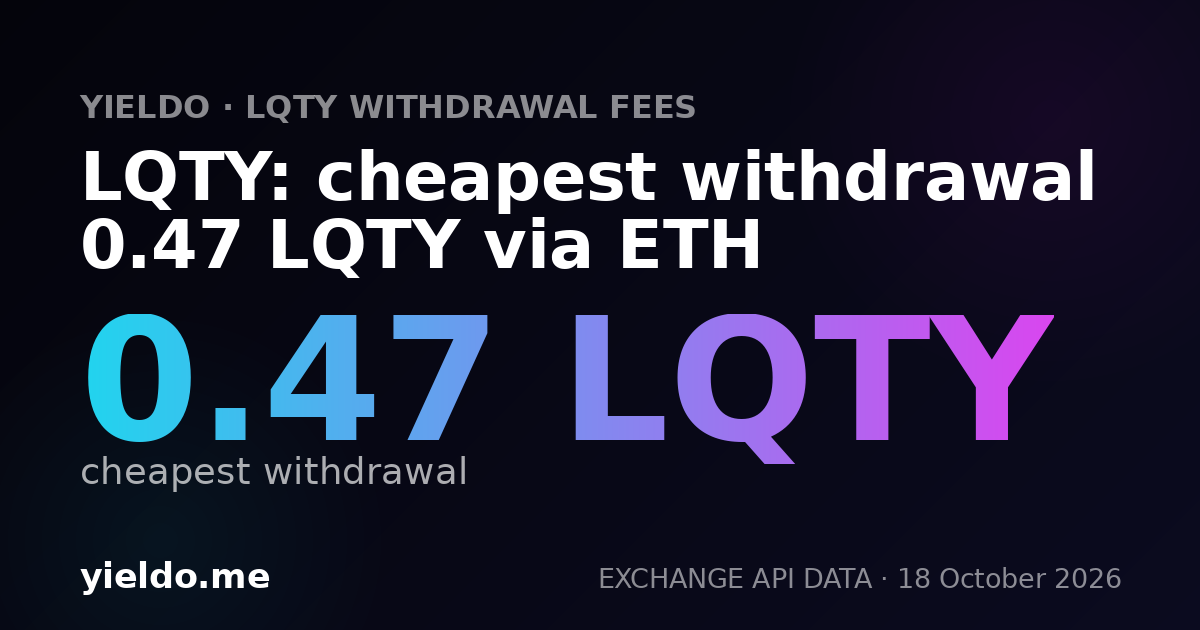 LQTY: cheapest withdrawal 0.47 LQTY via ETH